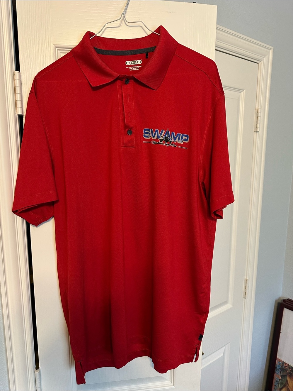 OGIO Red SWAMP Embroidered Men's Polo